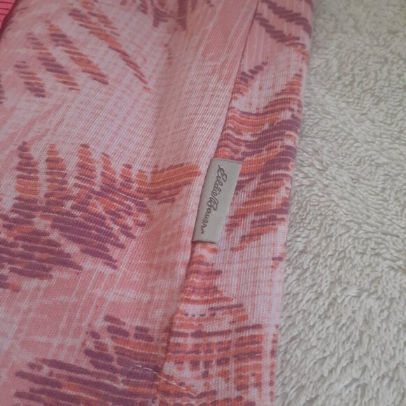 Eddie Bauer XL Pink Tropical Leaf Print Coast & Climb Sleeveless Maxi Dress - Picture 6 of 10